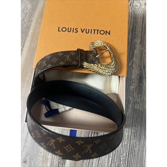 Louis Vuitton Angel Wings Monogram Belt Sz 38 in Box /Dust Bag Included - Picture 1 of 8